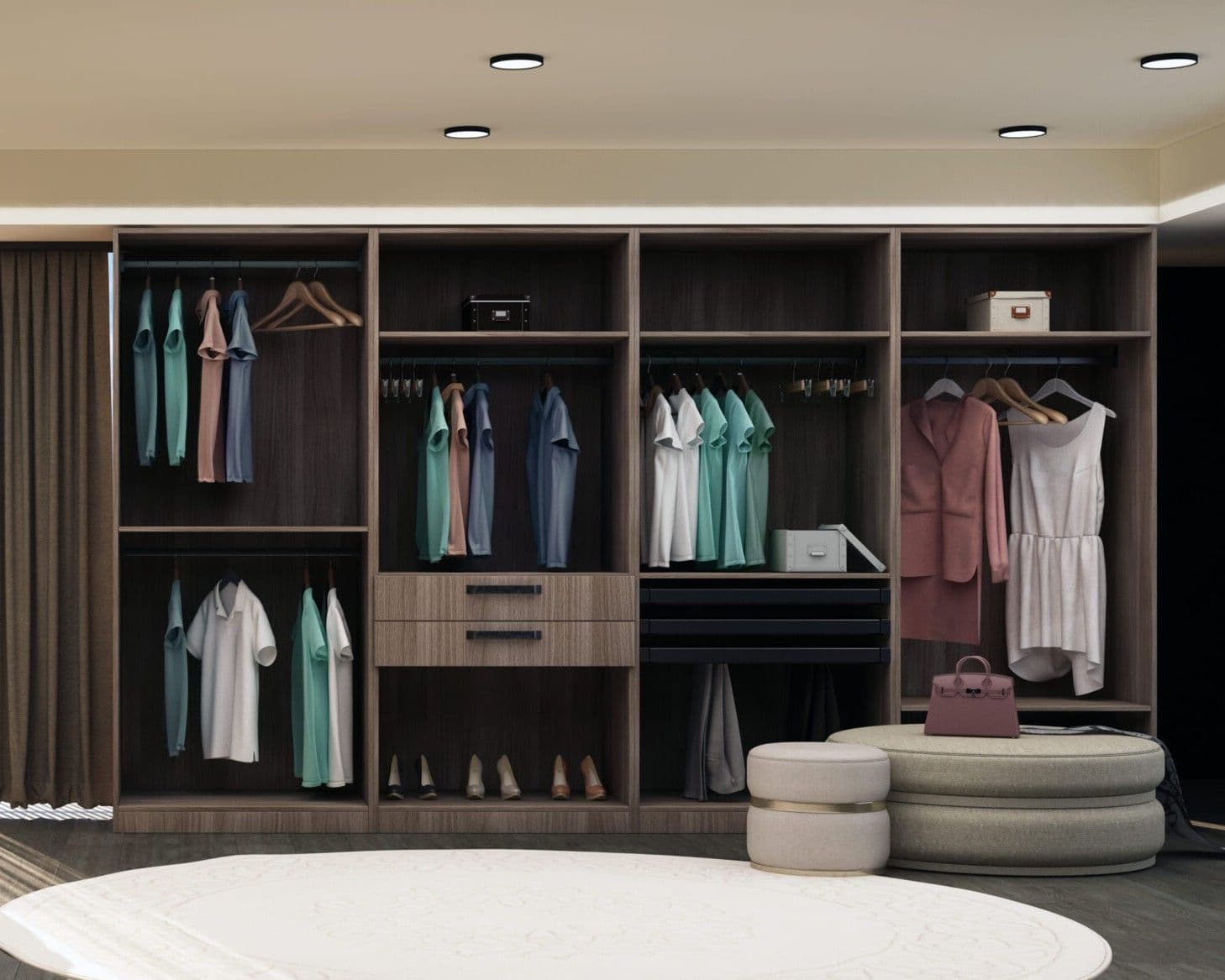 A custom closet by EZPro Kitchen & Baths.