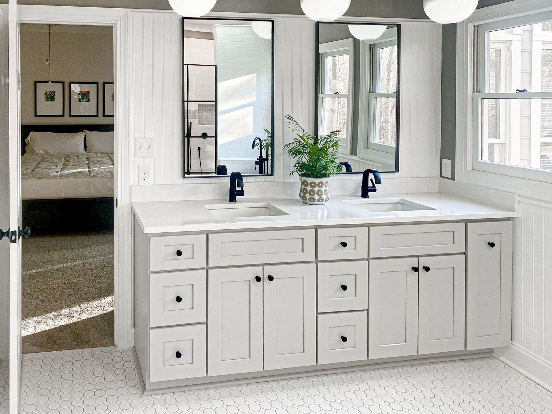 Light grey bathroom vanity